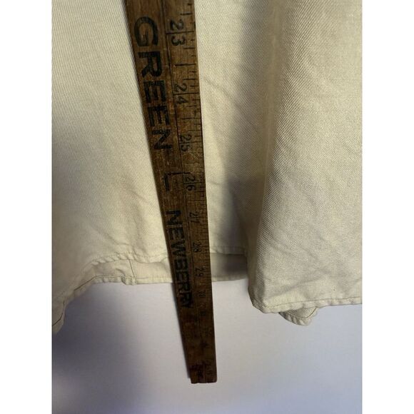 Jones New York Women's Shirt Button Up Silk Stand Up Collar Beige Size14 - Picture 4 of 6